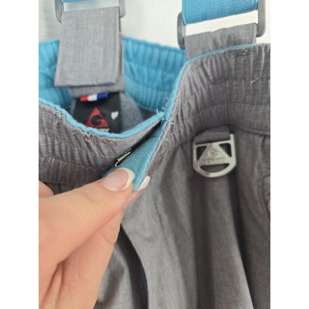 Gerry Kids Snow Bibs Pants Size S (7/8) Gray & Blue Insulated Adjustable Straps